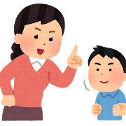 子どもに言い聞かせる母